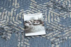 Teppich Strukturell SOLE D3841 Sechsecke flach gewebt blau / beige
