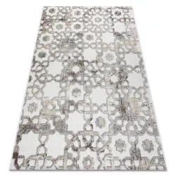 Teppich Strukturell SOLE Ornament flach gewebt beige / grau