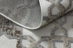Teppich Strukturell SOLE D3882 Ornament flach gewebt beige / grau 