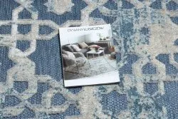 Teppich Strukturell SOLE D3881 Ornament flach gewebt blau / beige