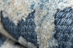 Teppich Strukturell SOLE D3881 Ornament flach gewebt blau / beige