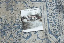 Teppich Strukturell SOLE D3871 Ornament, Rahmen flach gewebt blau / beige