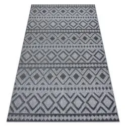 Teppich Strukturell SOLE Boho Diamanten flach gewebt grau