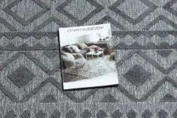 Teppich Strukturell SOLE D3852 Boho Diamanten flach gewebt grau