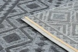 Teppich Strukturell SOLE D3852 Boho Diamanten flach gewebt grau