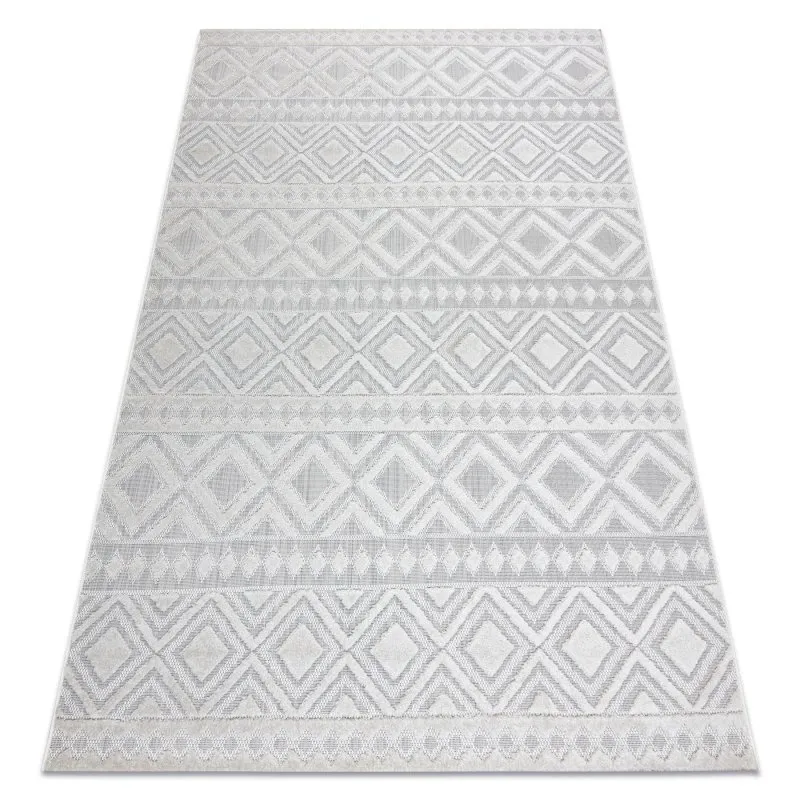 Teppich Strukturell SOLE D3851 Boho Diamanten flach gewebt beige