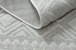 Teppich Strukturell SOLE D3851 Boho Diamanten flach gewebt beige