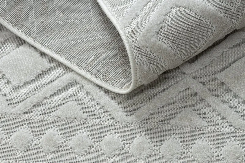 Teppich Strukturell SOLE D3851 Boho Diamanten flach gewebt beige
