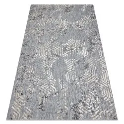 Teppich Strukturell SOLE Sechsecke flach gewebt grau / beige