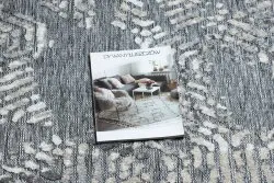 Teppich Strukturell SOLE D3842 Sechsecke flach gewebt grau / beige