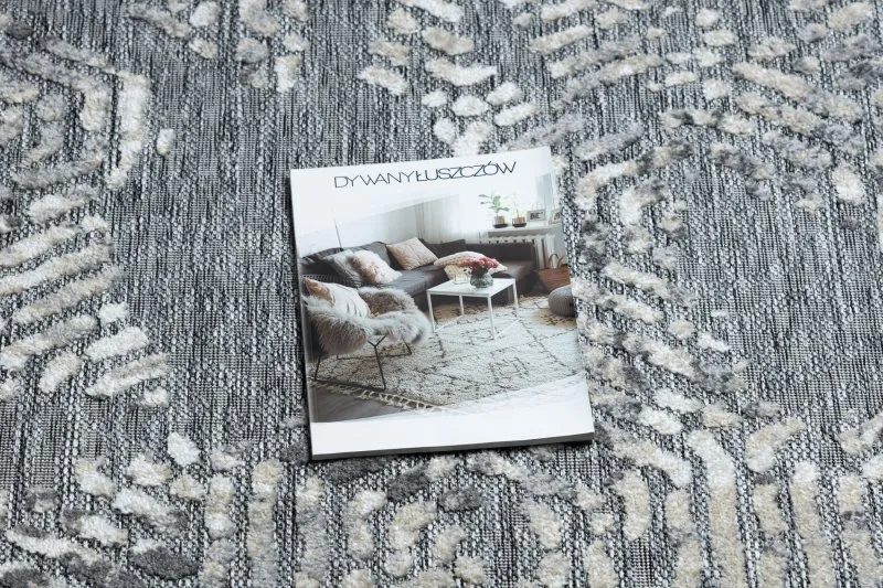 Teppich Strukturell SOLE D3842 Sechsecke flach gewebt grau / beige