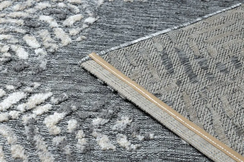 Teppich Strukturell SOLE D3842 Sechsecke flach gewebt grau / beige