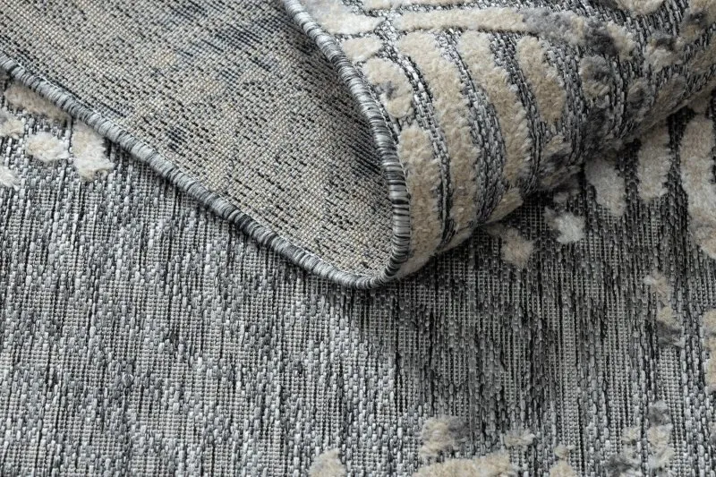Teppich Strukturell SOLE D3842 Sechsecke flach gewebt grau / beige