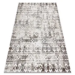 Teppich Strukturell SOLE Aztekisch, Diamanten flach gewebt beige