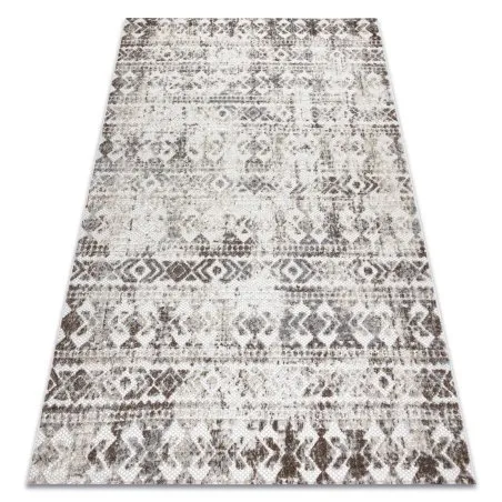 Teppich Strukturell SOLE D3732 Aztekisch, Diamanten flach gewebt beige