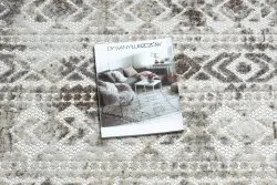 Teppich Strukturell SOLE D3732 Aztekisch, Diamanten flach gewebt beige