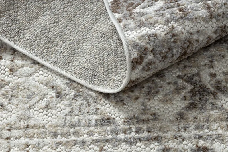 Teppich Strukturell SOLE D3732 Aztekisch, Diamanten flach gewebt beige