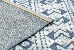 Teppich Strukturell SOLE D3732 Aztekisch, Diamanten flach gewebt blau / beige