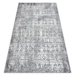 Teppich Strukturell SOLE Aztekisch, Diamanten flach gewebt grau / beige