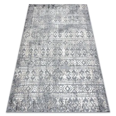 Teppich Strukturell SOLE D3732 Aztekisch, Diamanten flach gewebt grau / beige