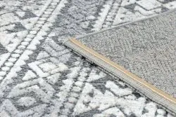 Teppich Strukturell SOLE D3732 Aztekisch, Diamanten flach gewebt grau / beige