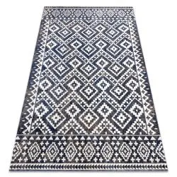Modern Teppich MUNDO Diamanten, Zickzack 3D Outdoor blau / beige