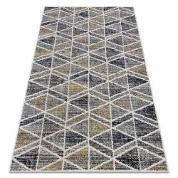 Modern Teppich MUNDO Diamanten, Dreiecke 3D Outdoor grau / beige