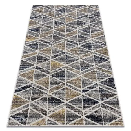 Modern Teppich MUNDO D7891 Diamanten, Dreiecke 3D Outdoor grau / beige