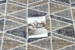 Modern Teppich MUNDO D7891 Diamanten, Dreiecke 3D Outdoor grau / beige