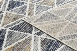 Modern Teppich MUNDO D7891 Diamanten, Dreiecke 3D Outdoor grau / beige