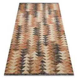 Modern Teppich MUNDO Dreiecke 3D Outdoor orange / beige