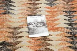 Modern Teppich MUNDO D5781 Dreiecke 3D Outdoor orange / beige