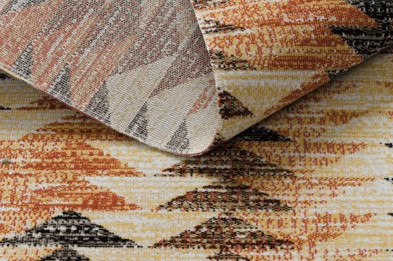 Modern Teppich MUNDO D5781 Dreiecke 3D Outdoor orange / beige