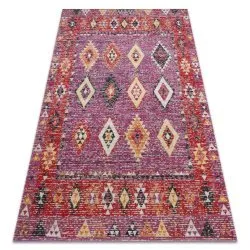 Modern Teppich MUNDO Diamanten boho Outdoor rosa / beige