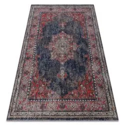 Modern Teppich MUNDO Ornament, Rahmen vintage Outdoor rot / schwarz