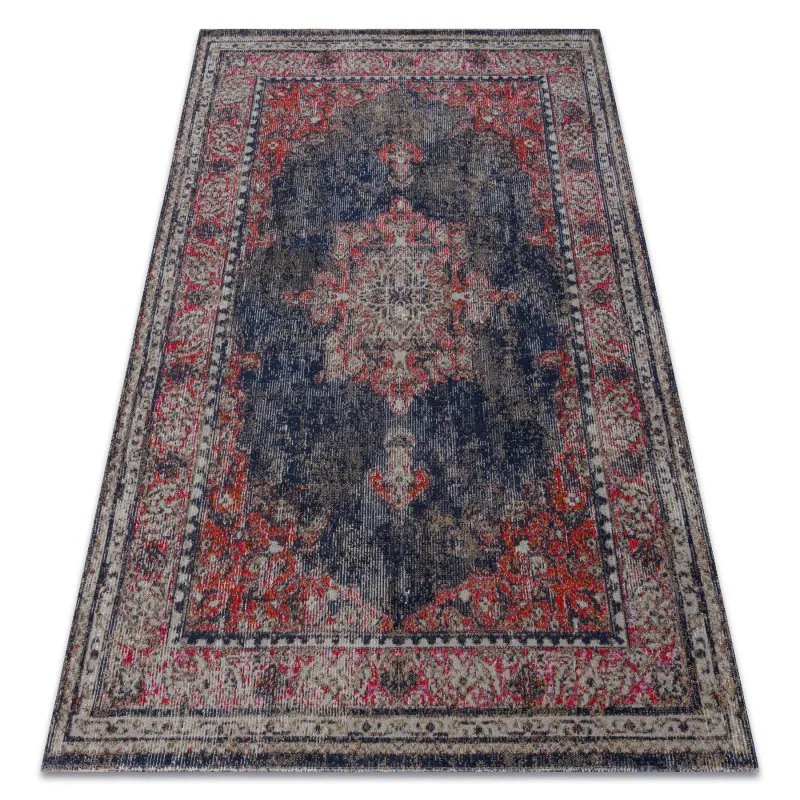 Modern Teppich MUNDO E0551 Ornament, Rahmen vintage Outdoor rot / schwarz