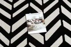 Modern Teppich MUNDO E0571 Fischgrät Outdoor beige / schwarz