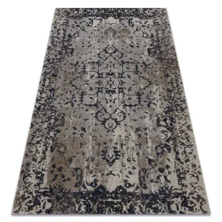 Modern Teppich MUNDO E0681 Ornament, Rahmen vintage Outdoor beige / schwarz
