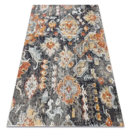 Modern Teppich MUNDO E0671 orientalisch vintage Outdoor schwarz / gelb