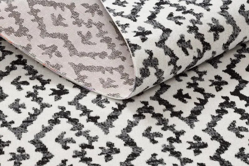 Modern Teppich MUNDO E0621 geometrisch Outdoor beige / schwarz