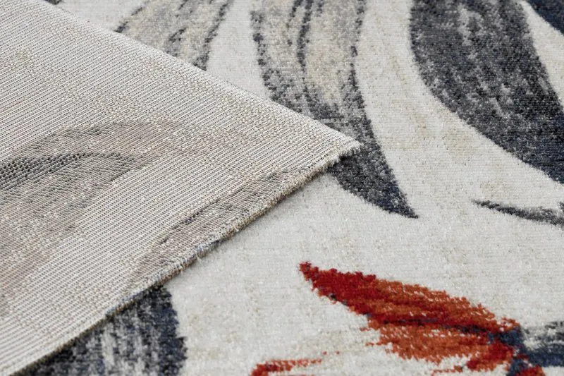 Modern Teppich MUNDO E7181 Blätter Outdoor beige / blau