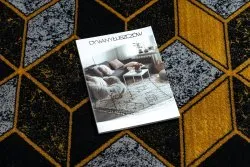 Modern GLOSS Teppich 400B 86 stilvoll, glamour, art deco, 3D geometrisch schwarz / gold
