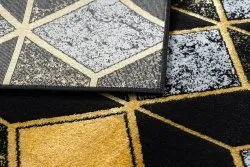 Modern GLOSS Teppich 400B 86 stilvoll, glamour, art deco, 3D geometrisch schwarz / gold