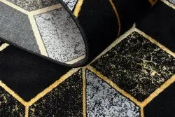 Modern GLOSS Teppich 400B 86 stilvoll, glamour, art deco, 3D geometrisch schwarz / gold