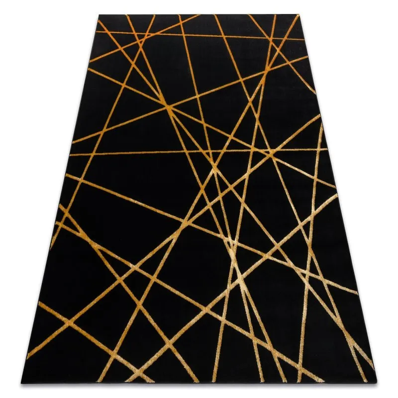 Modern GLOSS Teppich 406C 86 stilvoll, glamour, art deco, geometrisch schwarz / gold