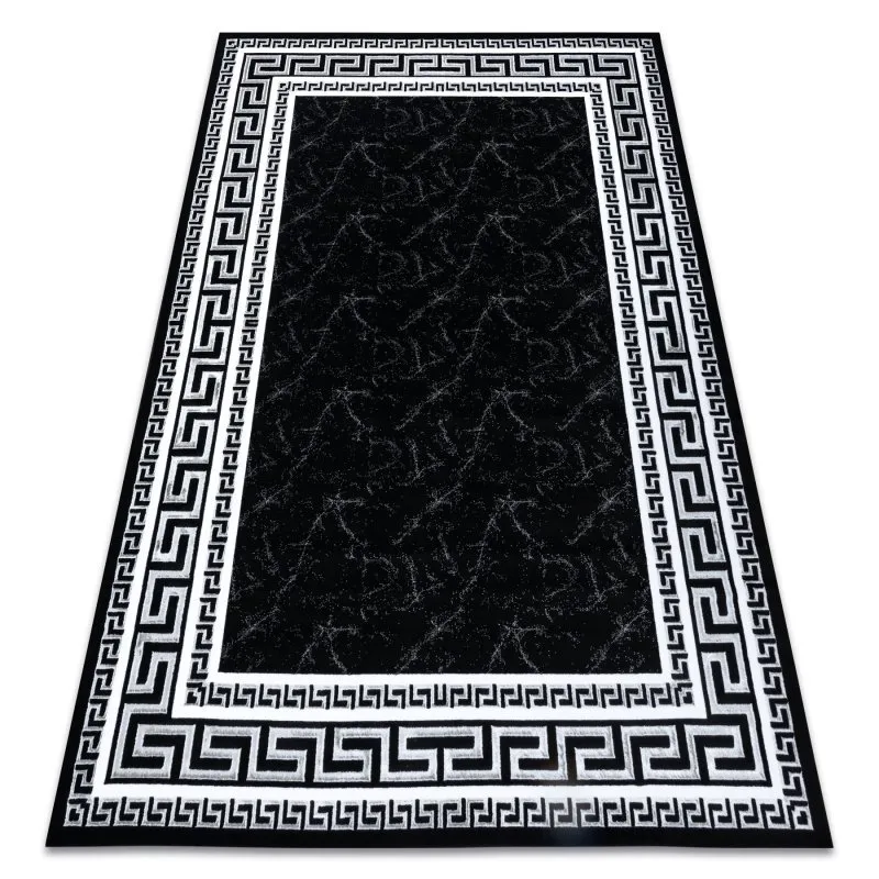Modern GLOSS Teppich 2813 87 stilvoll, Rahmen, griechisch schwarz / grau
