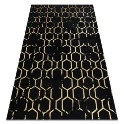 Modern GLOSS Teppich 407C 86 stilvoll, glamour, art deco schwarz / gold