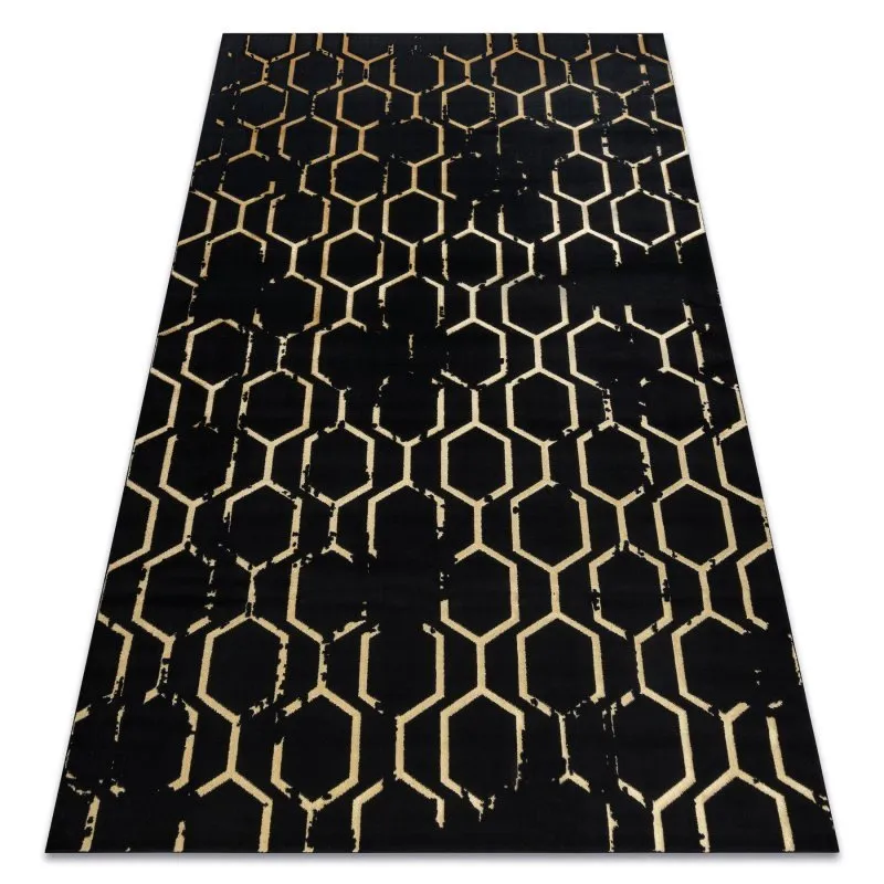 Modern GLOSS Teppich 407C 86 stilvoll, glamour, art deco schwarz / gold