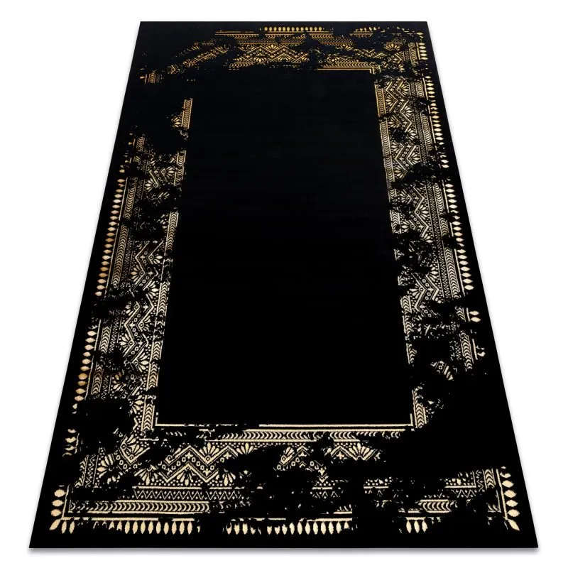 Modern GLOSS Teppich 408C 86 Rahmen stilvoll, glamour, art deco schwarz / gold