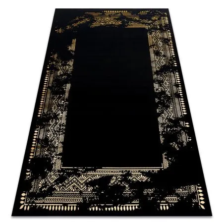 Modern GLOSS Teppich 408C 86 Rahmen stilvoll, glamour, art deco schwarz / gold